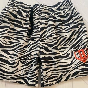 Zebra Print Mesh Baseball Lifestyle 101 Shorts YM